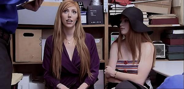  Big Tits Redhead MILF Stepmom Lauren Phillips Shoplifter And Teen Stepdaughter Scarlett Snow Groupsex With Two Officers